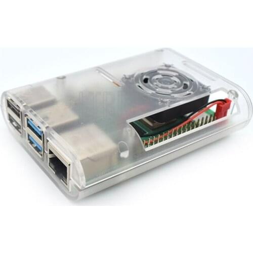 Raspberry Pi 4 Acrylic Case Transparent Enclosure Cover Multi Colorful Supporting Fans for Raspberry Pi 4B