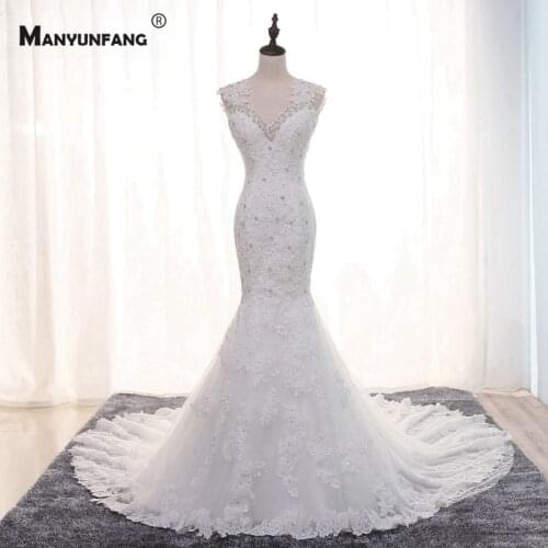 Luxury Sweetheart Embroidery Appliques Tulle Chapel Train Mermaid Wedding Dress Elegant Sleeveless Crystal Button Back Gown