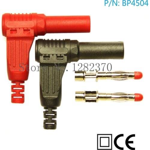 [SA] BP4504 multimeter pen line DIY90 degree angle assembly-sheathed yellow green red and black 4mm banana plug --50pcs/lot