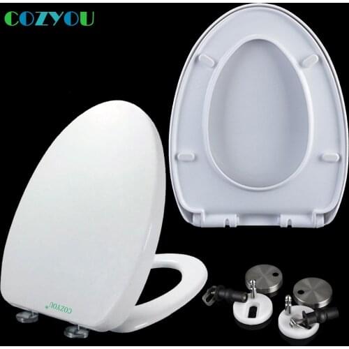 COZYOU PP Toilet seat V style soft Close Double button Quick-Release Length 450mm - 500mm Width 360mm - 370mm GBP17312SV