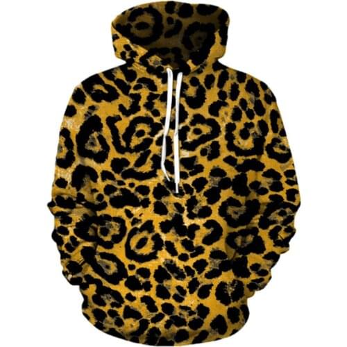 Fashion 3D Printed Leopard Hoodies Sweatshirt Men Casual Hip Hop Streetwear Sweatshirts Man Spring Autumn Hooded Sweatshirt Male
