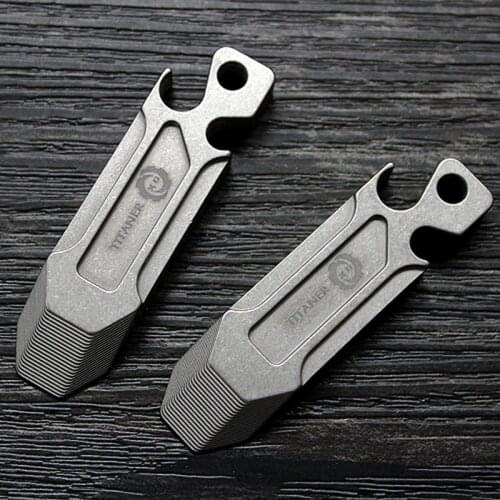 TC4 Titanium Alloy Crowbar Outdoor Survival EDC Small Tool Screwdriver Bottle Opener