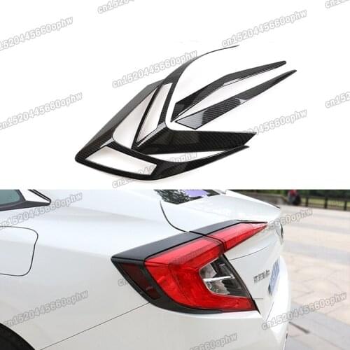 Lsrtw2017 car-styling carbon fiber abs car taillight trims for honda civic 2016 2017 2018 2019 2020 10th tail light decoration