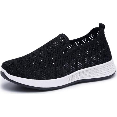 Womens sneakers summer knitted mesh flat Slip On shoes female soft casual walking shoes women footwear flat shoes free shipping