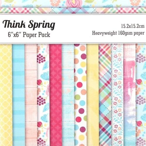 YPP CRAFT 12 Sheets Think Spring Scrapbooking Pads Paper Origami Art Background Paper Card Making DIY Scrapbook Paper Craft