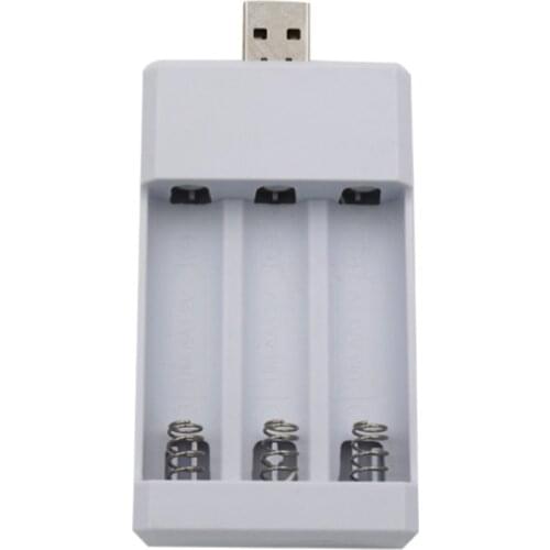 K92F USB Plug Charger Compact 3-Slot Charger 5V/2A for rechargeable Ni-Cd Battery AA /AAA1.2V Portable Battery (Non-Battery)