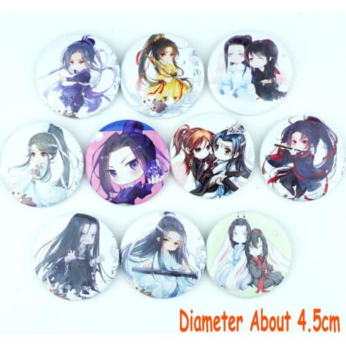 10Pcs/Set China Anime Founder of Diabolism Figure Pins Brooches Badges Chest Ornament Cosplay Itabag Bag Clothing Accessoies New