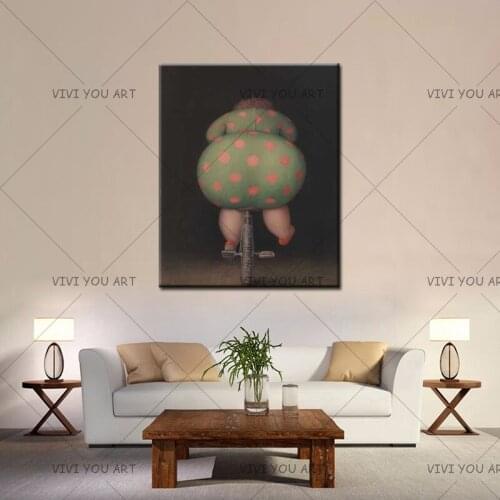 100% Handmade Art Sexy Girl Cycling Oil Paintings Painted Modern Abstract Painting On Canvas Wall Pictures Living Room Decor