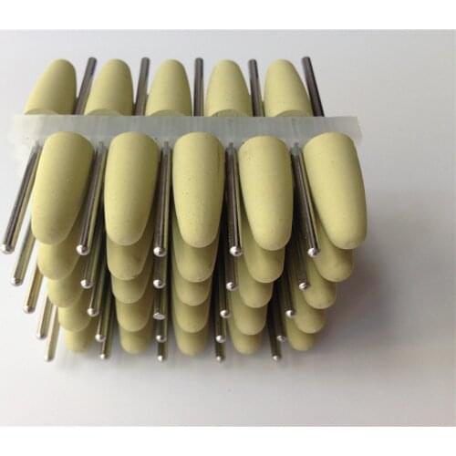100/Pcs Dental Silicone Rubber Polishers Diamond Polishing Burs Tools Extra Fine Yellow 2.35mm Dentist Lab Supplies