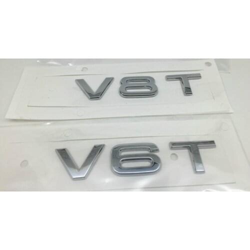 1X Car Chrome Badge Emblem Genuine OEM V8T V6T A6 RS6 TDI TFSI A7 A8 CAR bady stick v8t v6t car emblem car stickers Car Styling