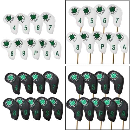 9pcs Durable Golf Iron Head Cover PU Club Headcover Transport Protect Wrap