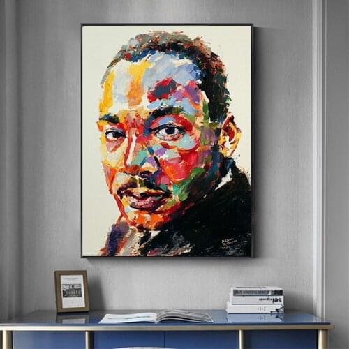 Abstract Graffiti Art Canvas Painting Martin Luther King Jr Posters Prints Wall Art Picture for Living Room Home Decor Cuadros