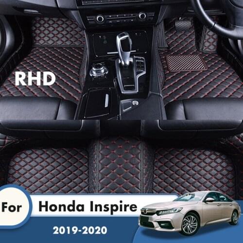 RHD Custom Car Floor Mats For Honda Inspire 2020 2019 Interiors Accessories Auto Styling Carpets Waterproof Decoration Foot Pads
