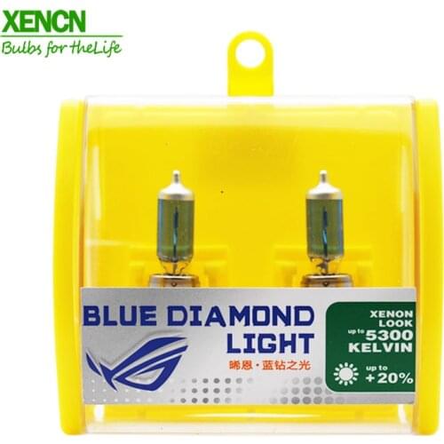 XENCN H11B 12V 55W 5300K Blue Diamond Light Car Bulbs Replace Upgrade Fog Halogen Lamp for Ford Hyundai Kia 30% More ligh 2Pos