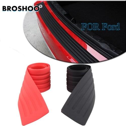 BROSHOO Car Styling Rubber Rear Guard Bumper Trunk Protector Trim Cover Strip For Ford For Focus Monoeo C-max B-max Fiesta S-max
