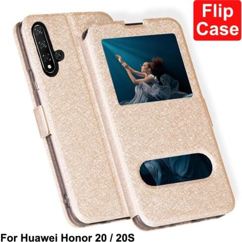 Open Window Shell For Huawei Honor 20 Case Honor20 flip PU Leather phone cases for Huawei Honor 20S 20 S back cover for Honor20s