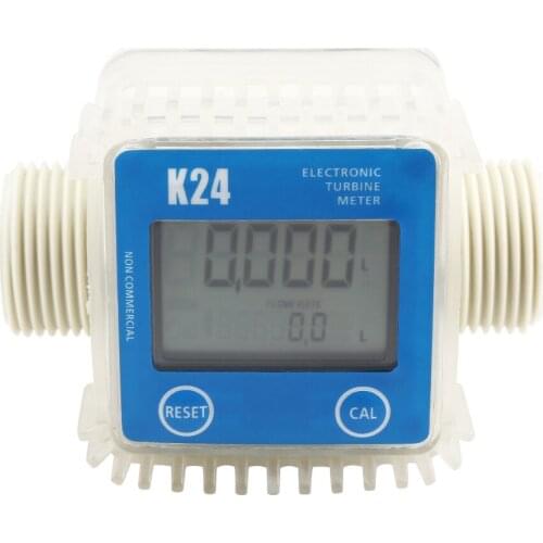 Digital K24 Turbine Digital Diesel Oil Fuel Flow Meter Gauge For Chemicals Liquid Water Hot