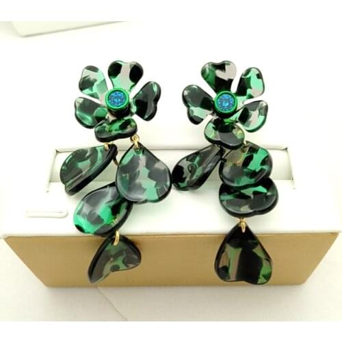 CSxjd 2020 New personality fashion resin flower necklace earrings for women