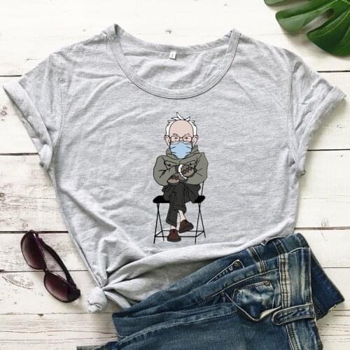 Colored Bernie Sanders Inauguration Meme Mood T-shirt Funny Women Short Sleeve Hipster Graphic Tshirt Top