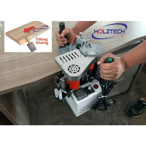 Woodworking portable 45 degrees tilting edge banding machine wood PVC Manual Edge Bander Double Side Gluing