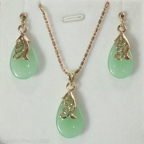 Hot sell new - Fashion Jewelry stone Pendant necklace earring set +free chain NEW