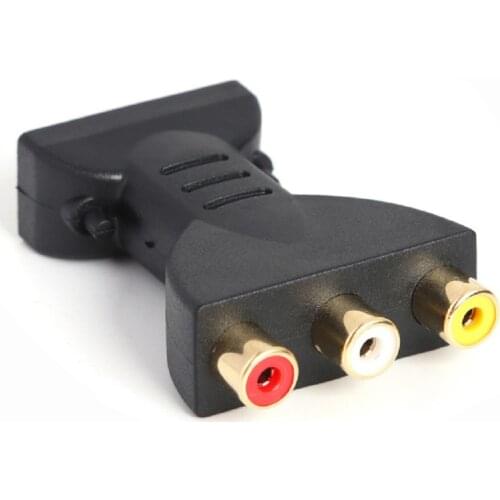 HDMI-compatible Male to 3 RCA Female Composite AV Audio Video Adapter Support 720p 1080p Digital Signals Converter for TV