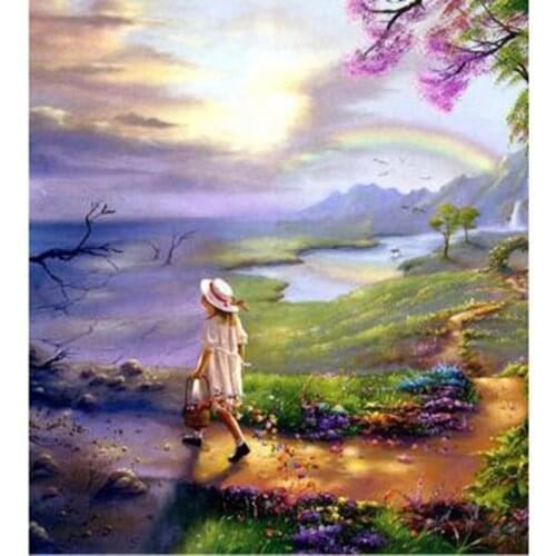 Diamond Painting 5D DIY Square/Round Diamond Landscape Painting Color Waterfall Scenery Picture Cross Stitch Embroidery WG3210
