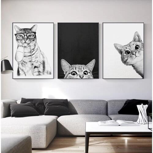Cat Art Canvas Painting Wall Pictures For Wall Posters And Prints Living Room Kids Rroom Decoration Pposters Home Accessories