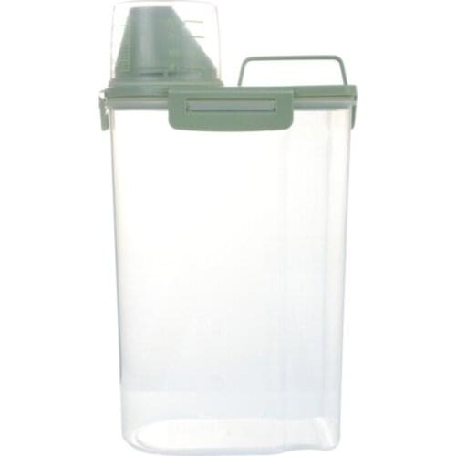 Pet Food Storage Container Airtight Small Dog Food Dispenser with Measuring Cup 4 Seal Buckles for Cat Food Birds Seed