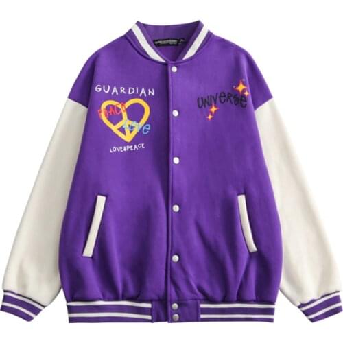 Hip Hop Patchwork Baseball Jackets Women Letter Printed Bomber Jacket Man Autumn Winter Y2K Oversized Streetwear Fleece Coats