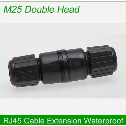 M25 double head CAT5E CAT6E Outdoor RJ45 Female to Female LAN Connector Ethernet Network Cable Extension Adapter waterproof