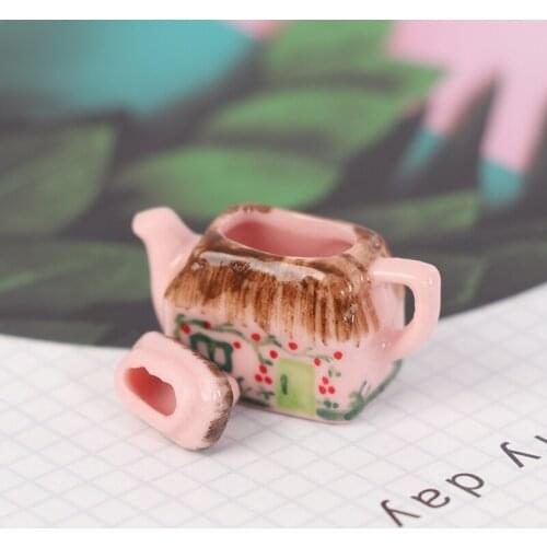 Lovely Porcelain Cup Water Kettle Tableware 1/12 Miniature Dollhouse Miniatures Kitchen Toy Dollhouse Accessories