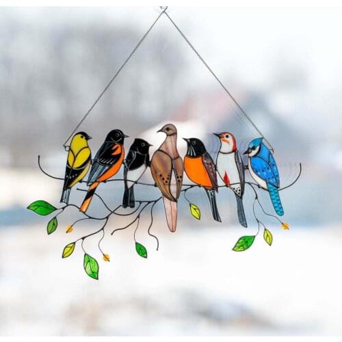 Multicolor Birds Wire High Suncatcher Window Panel Bird Series Ornaments Home Decoration Accessories Decoracion Salon Casa