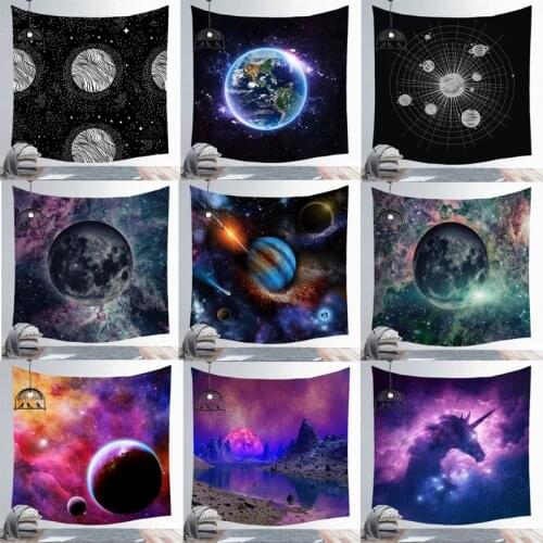 Moon Stars Tapestry Wall Hanging Hippie Witchcraft Tapiz Psychedelic Farmhouse Decor Tenture Tapisserie Beach Bohemian Custom