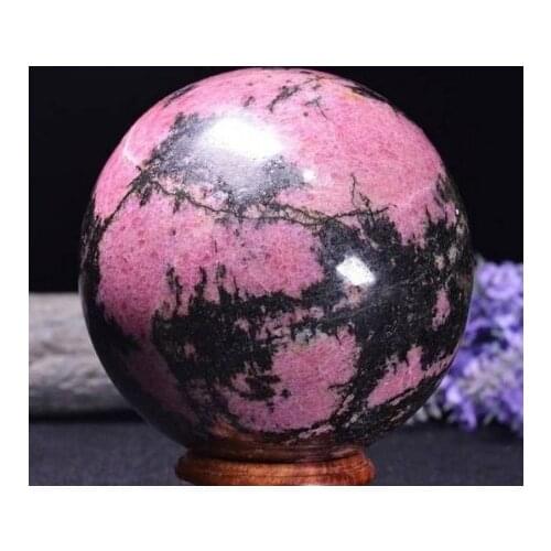 Natural Large Pink And Black Rhodonite Crystal Sphere/Pink Rhodonite Stone