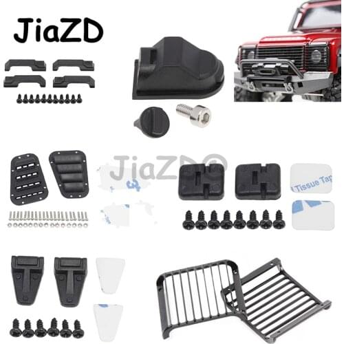 Front Lamp Guard Intake Grille Door Engine Cover Hinge Decor Fit for Traxxas TRX4 Defender 1/10 RC Crawler Car Spare Parts Y09