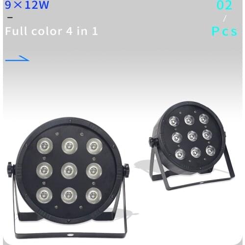 2pcs/lots 9x12W Flat LED Par Lights,9*12w RGBW 4IN1 PAR DMX512 control disco lights professional stage DJ equipment