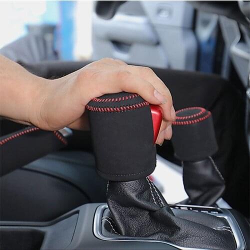 Fluff Gear Shift Lever Handbrake Armrest Box for 2018-2021 Jeep Wrangler JL Front Pillar Handle Non-slip Protective Cover