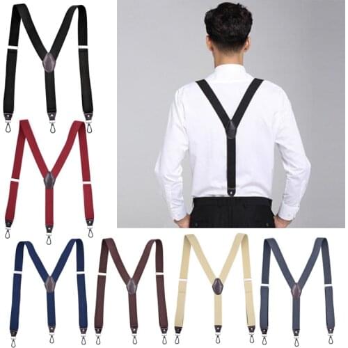 Hook Buckle Fashion Suspenders Stretchy Wide Elastic Men Pliers Women Braces LL@17