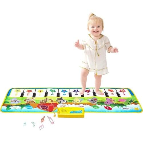 Early education children multifunctional music carpet piano pad music blanket baby musical instrument green for newborn