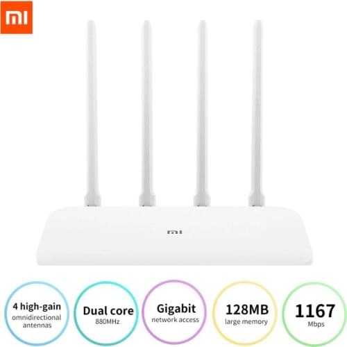 Xiaomi Mi WiFi 4A Router Gigabit edition 2.4GHz +5GHz WiFi 16MB ROM + 128MB DDR3 High Gain 4 Antenna APP Control IPv6