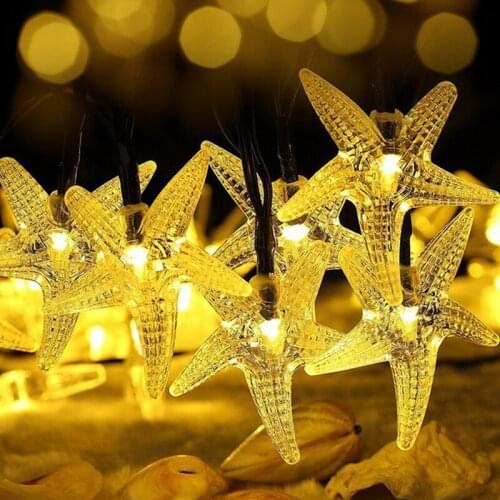 Solar Lamp 7M 50Led Star Waterproof Warm White Fairy Light Garden Beach Decoration Outdoor Solar Led String