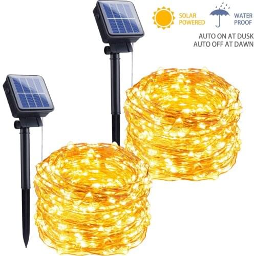 LED Outdoor Solar Lamp String Lights 100/200 LEDs 8modes Fairy Holiday Christmas Party Garland Solar Garden Waterproof 10/20m