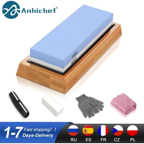 Knife Sharpener Whetstone Dual Side Kitchen Sharpening Stone Grindstone Oilstone 240 400 600 800 1000 6000 Grit Honing Set