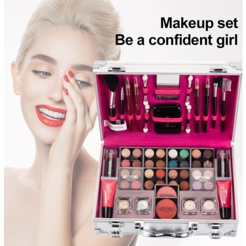 Makeup Set Eye Shadow Lipstick Lip Gloss Cosmetic Set Beauty Combination Gift Box Set (Rose Gold And Silver Shipped Randomly)