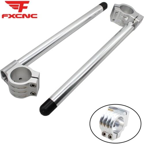 31mm - 55mm Regular CNC Motorcycle Handlebar Clip-ons Handle Bars Clip ons For Yamaha Honda Suzuki Ducati Kawasaki BMW Silver
