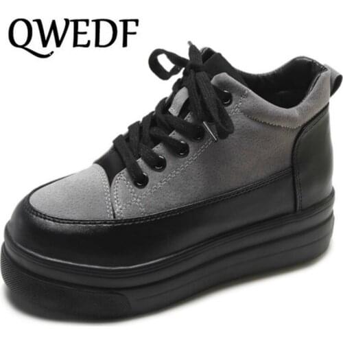 2019 Hot Women Sneakers Breathable Waterproof Wedges Platform Vulcanize Shoes Woman Pu Leather Women Casual Shoes feminino X8-19