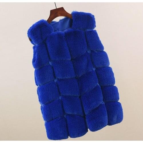 Faux Fur Coat Autumn Winter Women 2020 Fashion Casual Warm Slim Sleeveless Faux Fox Fur Vest Winter Jacket Women B001