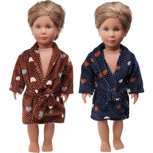 18 inch Girls doll clothes American newborn boy pajamas night-robe Baby toys Homewear fit 43 cm baby dolls c661