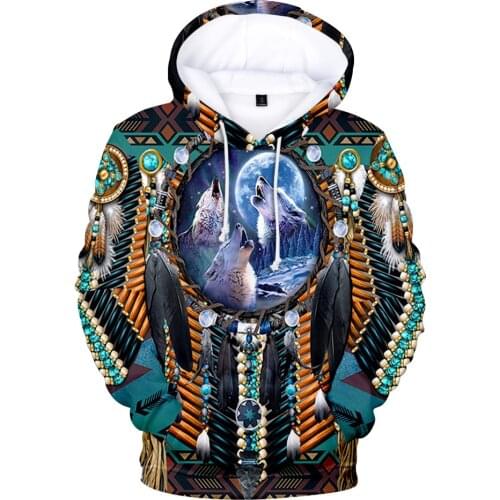 2021 Creative Hoodies American Indian 3D Hoodie Men Women Harajuku Sweatshirt Streetwear Anime Autumn Pullover Clothes